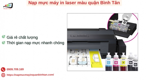 Nạp mực máy in laser màu quận Bình Tân